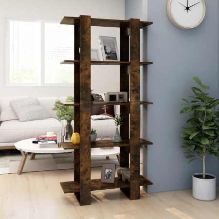 vidaXL Bücherregal/Raumteiler Räuchereiche 80x30x160 cm Holzwerkstoff