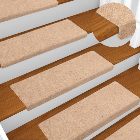 vidaXL Treppenmatten 10 Stk. Braun 65x21x4 cm Nadelvlies