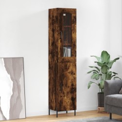 vidaXL Highboard Räuchereiche 34,5x34x180 cm Holzwerkstoff
