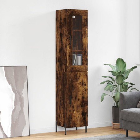 vidaXL Highboard Räuchereiche 34,5x34x180 cm Holzwerkstoff