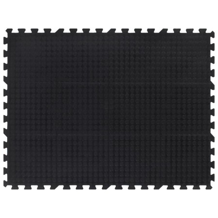 vidaXL Gummi-Bodenfliese Schwarz 12 mm 90x120 cm