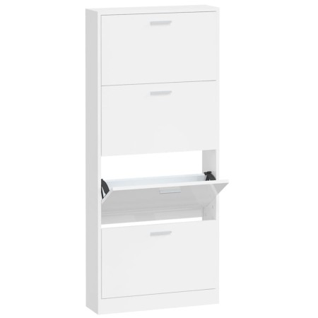 vidaXL Schuhschrank Hochglanz-Weiß 59x17x150 cm Holzwerkstoff