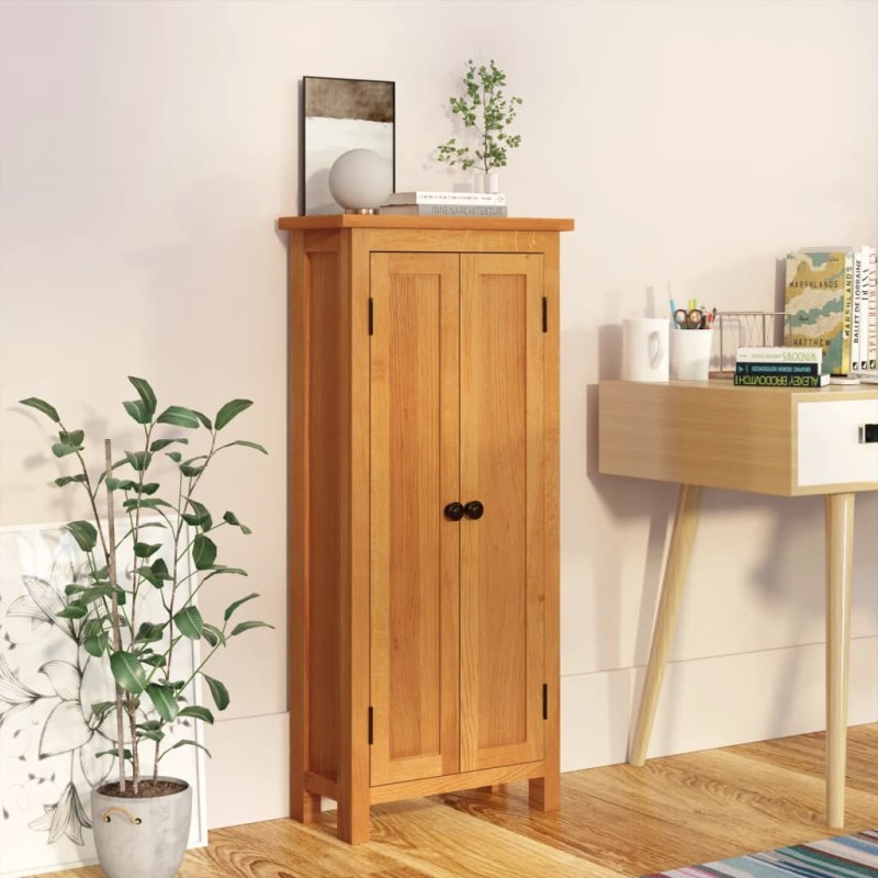 vidaXL Schrank 50x22x110 cm Massivholz Eiche vidaXL Schrank 50x22x110 cm Massivholz Eiche