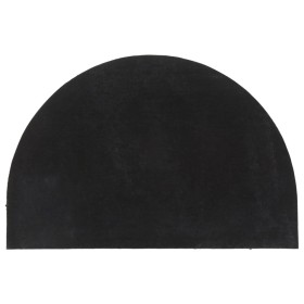 vidaXL Fußmatte Schwarz Halbrund 60x90 cm Kokosfaser Getuftet