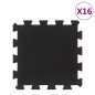 vidaXL Bodenfliesen aus Gummi 16 Stk. Schwarz 16 mm 30x30 cm vidaXL Bodenfliesen aus Gummi 16 Stk. Schwarz 16 mm 30x30 cm