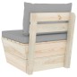 Garten-Paletten-Mittelsofa mit Kissen Imprägniertes Fichtenholz Garten-Paletten-Mittelsofa mit Kissen Imprägniertes Fichtenholz