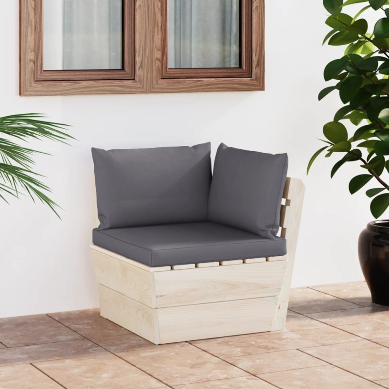 vidaXL Garten-Paletten-Ecksofa mit Kissen Imprägniertes Fichtenholz vidaXL Garten-Paletten-Ecksofa mit Kissen Imprägniertes Fichtenholz