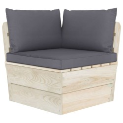 vidaXL Garten-Paletten-Ecksofa mit Kissen Imprägniertes Fichtenholz