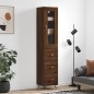 Highboard Braun Eichen-Optik 34,5x34x180 cm Holzwerkstoff Highboard Braun Eichen-Optik 34,5x34x180 cm Holzwerkstoff