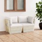 Garten-Palettensofa 2-Sitzer mit Kissen Fichtenholz Garten-Palettensofa 2-Sitzer mit Kissen Fichtenholz