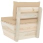 Garten-Paletten-Mittelsofa mit Kissen Imprägniertes Fichtenholz Garten-Paletten-Mittelsofa mit Kissen Imprägniertes Fichtenholz