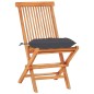 3-tlg. Bistro-Set mit Anthrazit Kissen Massivholz Teak 3-tlg. Bistro-Set mit Anthrazit Kissen Massivholz Teak