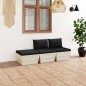 3-tlg. Garten-Sofagarnitur aus Paletten mit Kissen Fichtenholz 3-tlg. Garten-Sofagarnitur aus Paletten mit Kissen Fichtenholz