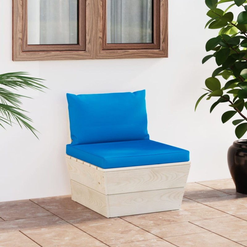 Garten-Paletten-Mittelsofa mit Kissen Imprägniertes Fichtenholz Garten-Paletten-Mittelsofa mit Kissen Imprägniertes Fichtenholz