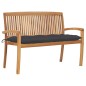 Stapelbare Gartenbank mit Auflage 128,5 cm Massivholz Teak Stapelbare Gartenbank mit Auflage 128,5 cm Massivholz Teak