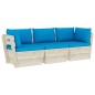 Garten-Palettensofa 3-Sitzer mit Kissen Fichtenholz Garten-Palettensofa 3-Sitzer mit Kissen Fichtenholz