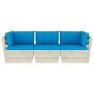 Garten-Palettensofa 3-Sitzer mit Kissen Fichtenholz Garten-Palettensofa 3-Sitzer mit Kissen Fichtenholz
