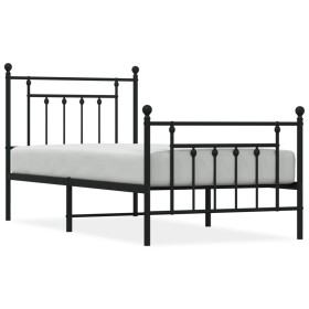 vidaXL Bettgestell mit Kopf- und Fußteil Metall Schwarz 80x200 cm