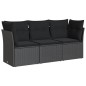 vidaXL 3-tlg. Garten-Sofagarnitur mit Kissen Schwarz Poly Rattan vidaXL 3-tlg. Garten-Sofagarnitur mit Kissen Schwarz Poly Rattan