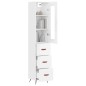 Highboard Hochglanz-Weiß 34,5x34x180 cm Holzwerkstoff Highboard Hochglanz-Weiß 34,5x34x180 cm Holzwerkstoff