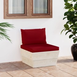 vidaXL Garten-Paletten-Mittelsofa mit Kissen Imprägniertes Fichtenholz