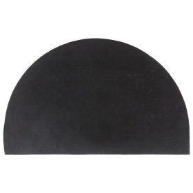 vidaXL Fußmatte Dunkelgrau Halbrund 50x80 cm Kokosfaser Getuftet
