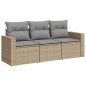 vidaXL 3-tlg. Garten-Sofagarnitur mit Kissen Beige Poly Rattan vidaXL 3-tlg. Garten-Sofagarnitur mit Kissen Beige Poly Rattan