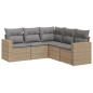 vidaXL 5-tlg. Garten-Sofagarnitur mit Kissen Beige Poly Rattan vidaXL 5-tlg. Garten-Sofagarnitur mit Kissen Beige Poly Rattan