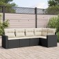 vidaXL 5-tlg. Garten-Sofagarnitur mit Kissen Schwarz Poly Rattan vidaXL 5-tlg. Garten-Sofagarnitur mit Kissen Schwarz Poly Rattan