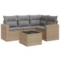vidaXL 5-tlg. Garten-Sofagarnitur mit Kissen Beige Poly Rattan vidaXL 5-tlg. Garten-Sofagarnitur mit Kissen Beige Poly Rattan