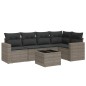 vidaXL 6-tlg. Garten-Sofagarnitur mit Kissen Grau Poly Rattan vidaXL 6-tlg. Garten-Sofagarnitur mit Kissen Grau Poly Rattan