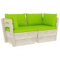 vidaXL Garten-Palettensofa 2-Sitzer mit Kissen Fichtenholz vidaXL Garten-Palettensofa 2-Sitzer mit Kissen Fichtenholz
