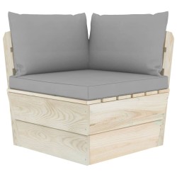 Garten-Paletten-Ecksofa mit Kissen Imprägniertes Fichtenholz