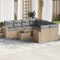 vidaXL 9-tlg. Garten-Sofagarnitur mit Kissen Beige Poly Rattan vidaXL 9-tlg. Garten-Sofagarnitur mit Kissen Beige Poly Rattan