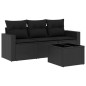 vidaXL 4-tlg. Garten-Sofagarnitur mit Kissen Schwarz Poly Rattan vidaXL 4-tlg. Garten-Sofagarnitur mit Kissen Schwarz Poly Rattan