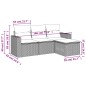vidaXL 4-tlg. Garten-Sofagarnitur mit Kissen Grau Poly Rattan vidaXL 4-tlg. Garten-Sofagarnitur mit Kissen Grau Poly Rattan