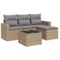 vidaXL 5-tlg. Garten-Sofagarnitur mit Kissen Beige Poly Rattan vidaXL 5-tlg. Garten-Sofagarnitur mit Kissen Beige Poly Rattan