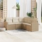 vidaXL 5-tlg. Garten-Sofagarnitur mit Kissen Beige Poly Rattan vidaXL 5-tlg. Garten-Sofagarnitur mit Kissen Beige Poly Rattan