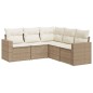 vidaXL 5-tlg. Garten-Sofagarnitur mit Kissen Beige Poly Rattan vidaXL 5-tlg. Garten-Sofagarnitur mit Kissen Beige Poly Rattan