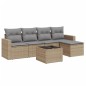 vidaXL 6-tlg. Garten-Sofagarnitur mit Kissen Beige Poly Rattan vidaXL 6-tlg. Garten-Sofagarnitur mit Kissen Beige Poly Rattan