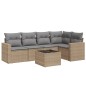 vidaXL 6-tlg. Garten-Sofagarnitur mit Kissen Beige Poly Rattan vidaXL 6-tlg. Garten-Sofagarnitur mit Kissen Beige Poly Rattan