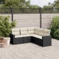vidaXL 5-tlg. Garten-Sofagarnitur mit Kissen Schwarz Poly Rattan vidaXL 5-tlg. Garten-Sofagarnitur mit Kissen Schwarz Poly Rattan
