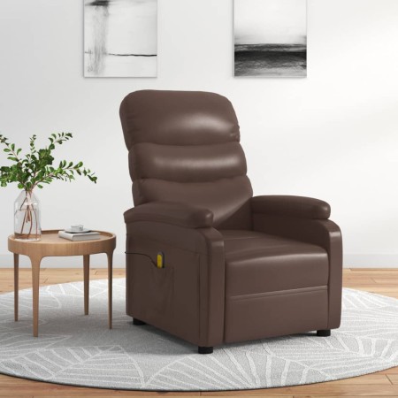 vidaXL Massagesessel Braun Kunstleder