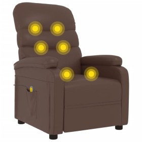 vidaXL Massagesessel Braun Kunstleder