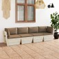 Garten-Palettensofa 4-Sitzer mit Kissen Fichtenholz Garten-Palettensofa 4-Sitzer mit Kissen Fichtenholz