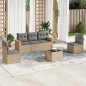 vidaXL 6-tlg. Garten-Sofagarnitur mit Kissen Beige Poly Rattan vidaXL 6-tlg. Garten-Sofagarnitur mit Kissen Beige Poly Rattan