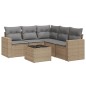 vidaXL 6-tlg. Garten-Sofagarnitur mit Kissen Beige Poly Rattan vidaXL 6-tlg. Garten-Sofagarnitur mit Kissen Beige Poly Rattan