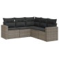 vidaXL 5-tlg. Garten-Sofagarnitur mit Kissen Grau Poly Rattan vidaXL 5-tlg. Garten-Sofagarnitur mit Kissen Grau Poly Rattan