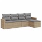 vidaXL 5-tlg. Garten-Sofagarnitur mit Kissen Beige Poly Rattan vidaXL 5-tlg. Garten-Sofagarnitur mit Kissen Beige Poly Rattan