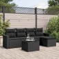 vidaXL 6-tlg. Garten-Sofagarnitur mit Kissen Schwarz Poly Rattan vidaXL 6-tlg. Garten-Sofagarnitur mit Kissen Schwarz Poly Rattan